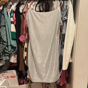 Q shimmery silver dress